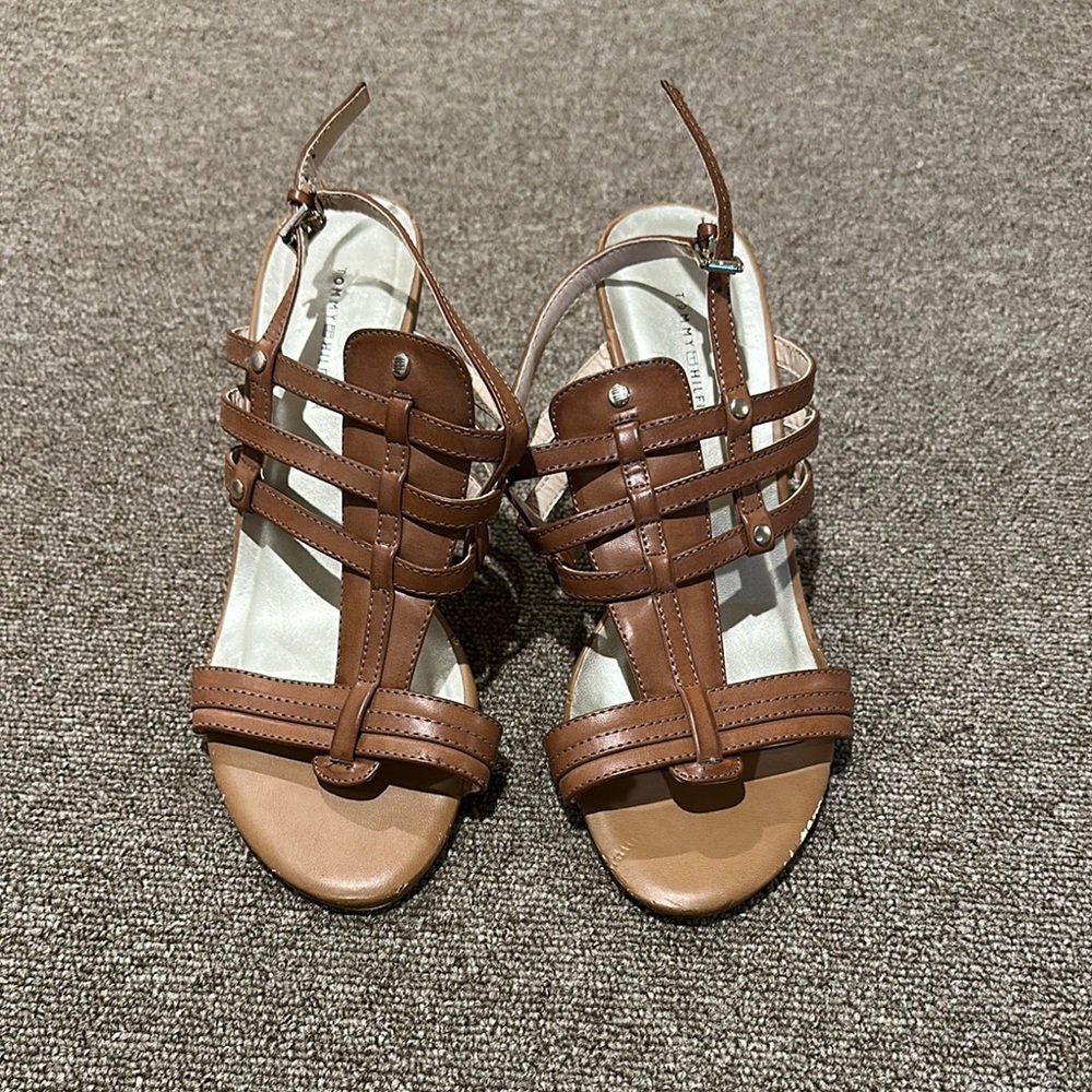 Tommy Hilfiger Brown Wedge Sandals